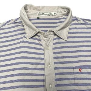 Criquet Classic Cotton Polo Shirt XXL Light Gray Navy Stripe Golf
